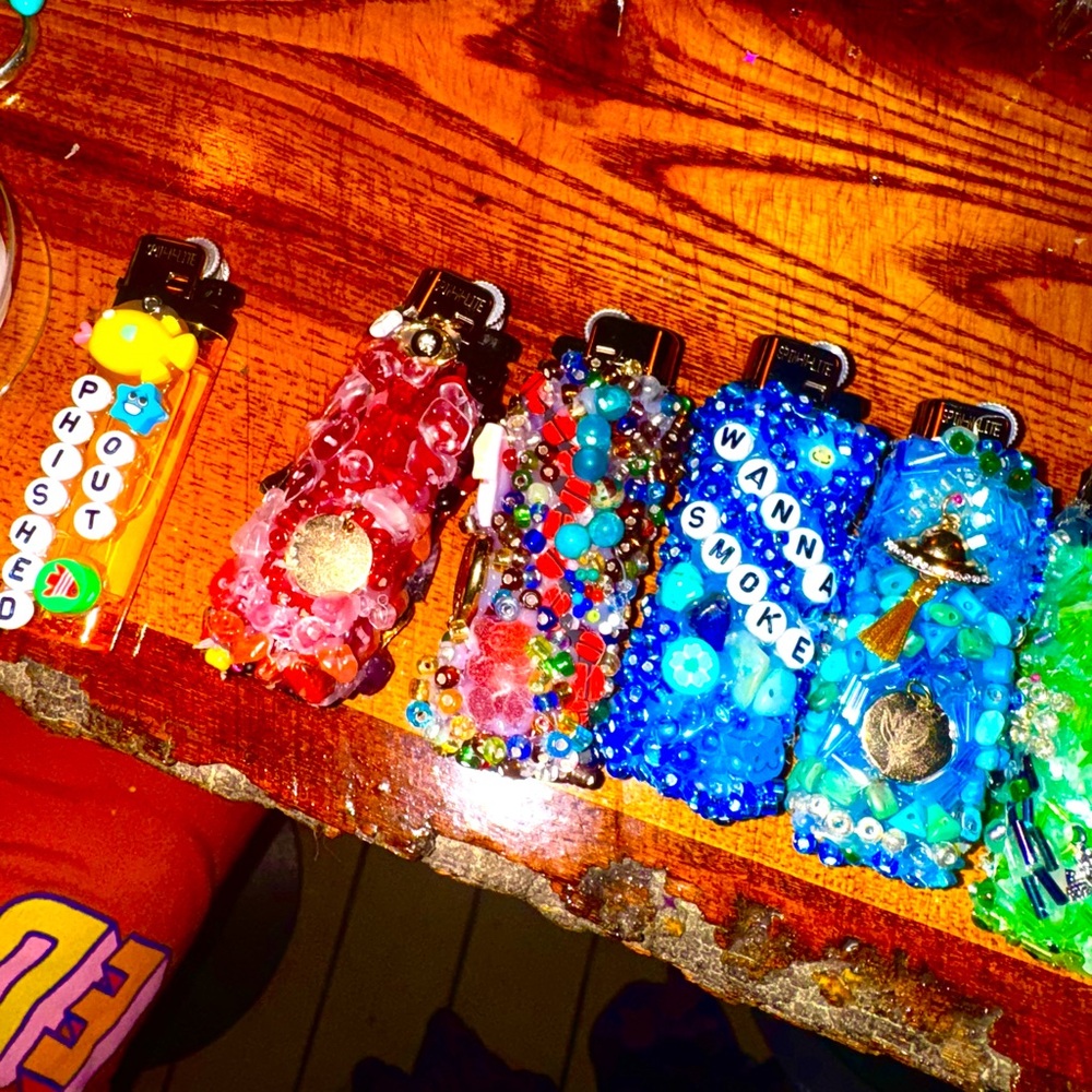 Colorful Beaded Lighters Set